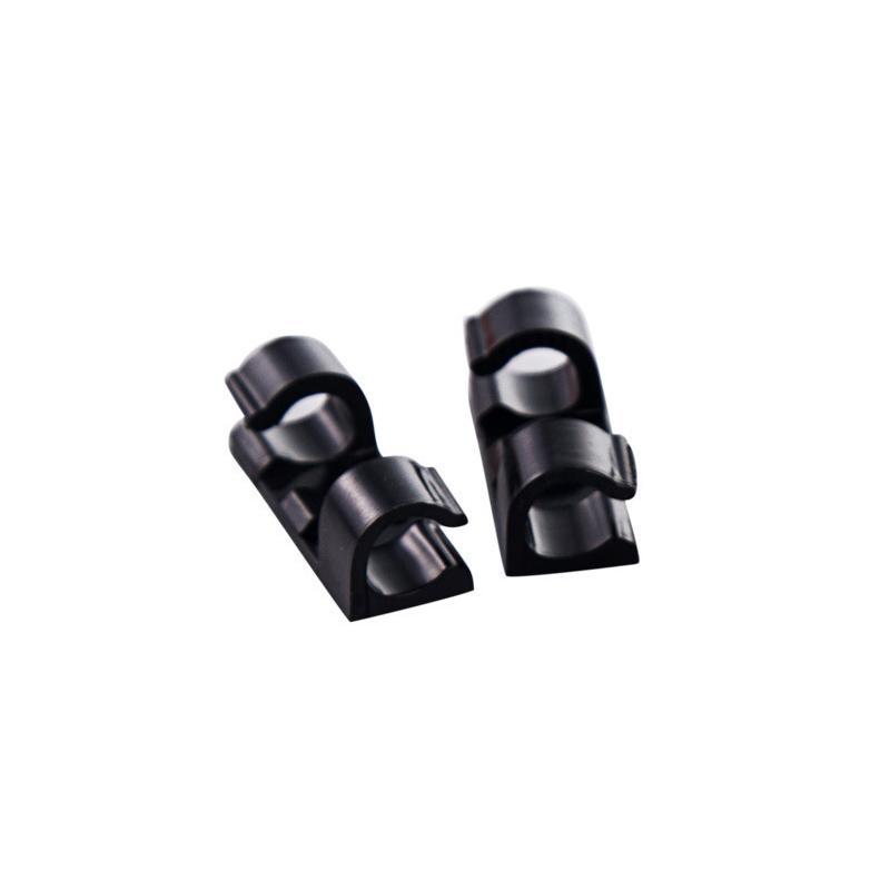 Självhäftande kabelclips för kablar, svart och transparent design, 20-pack, för hem och kontorsorganisering.