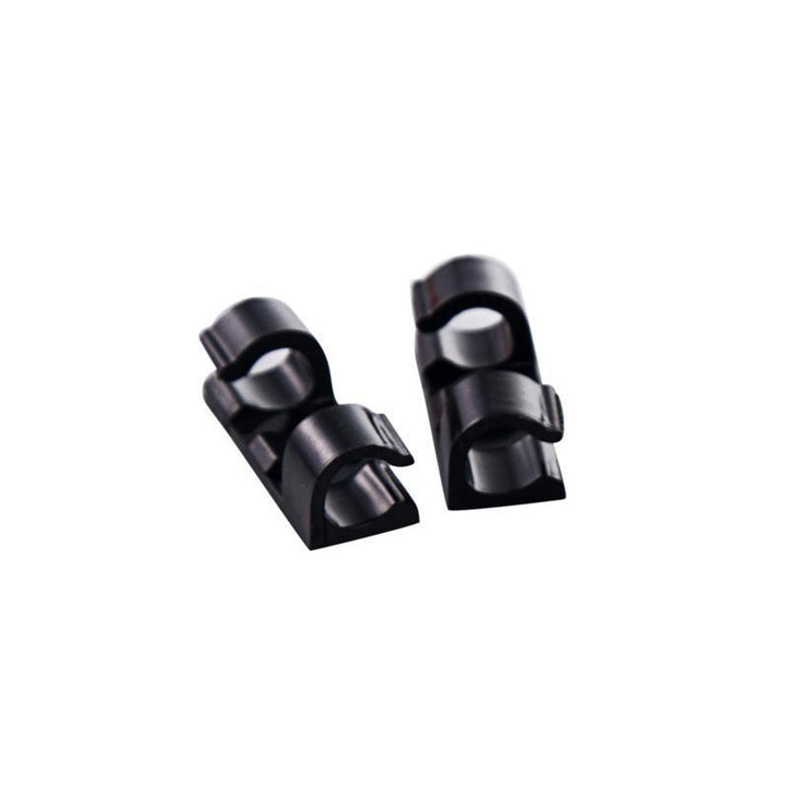 Självhäftande kabelclips för kablar, svart och transparent design, 20-pack, för hem och kontorsorganisering.