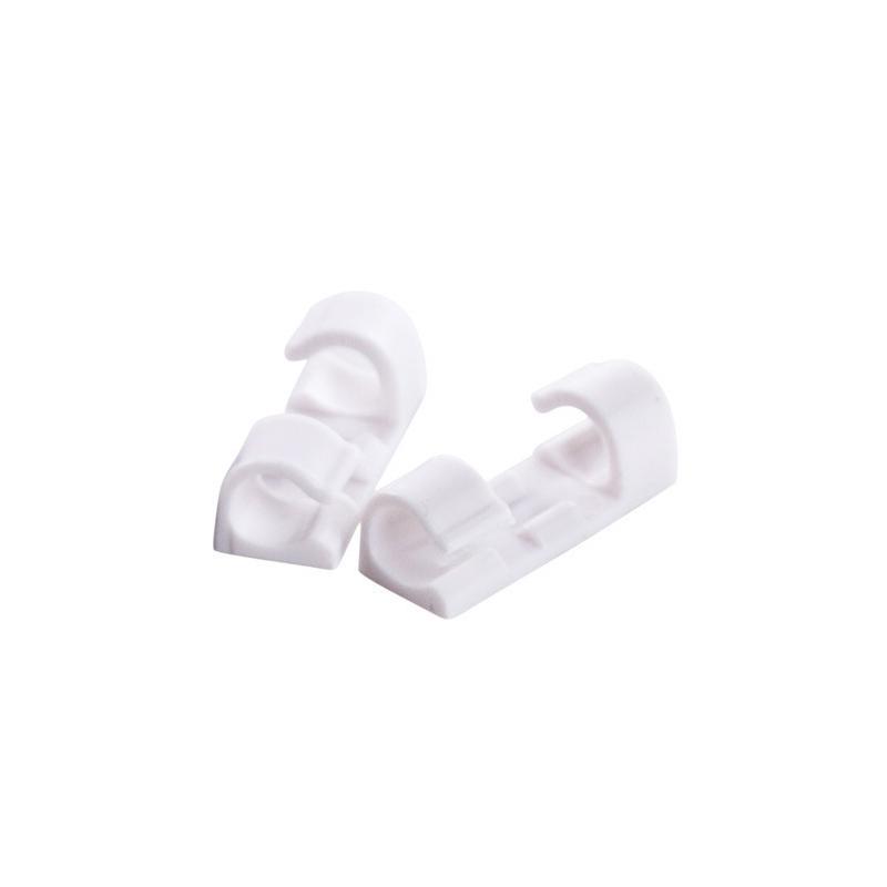 Självhäftande kabelclips för kablar, svart och transparent design, 20-pack, för hem och kontorsorganisering.