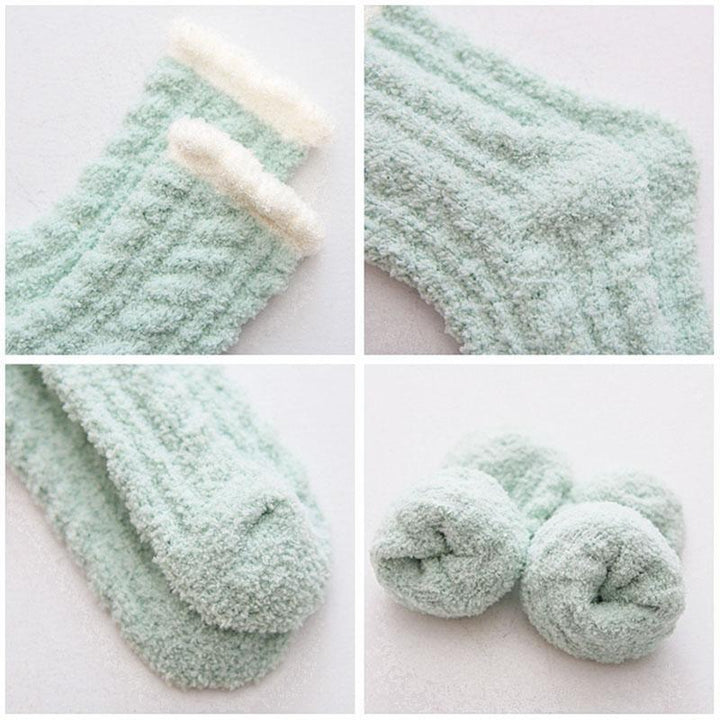 "Självvärmande damtermostrumpor med fleece, elegant design, finns i vit, grön, rosa, lila, blå, grå, brun."