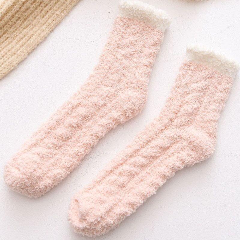 "Självvärmande damtermostrumpor med fleece, elegant design, finns i vit, grön, rosa, lila, blå, grå, brun."