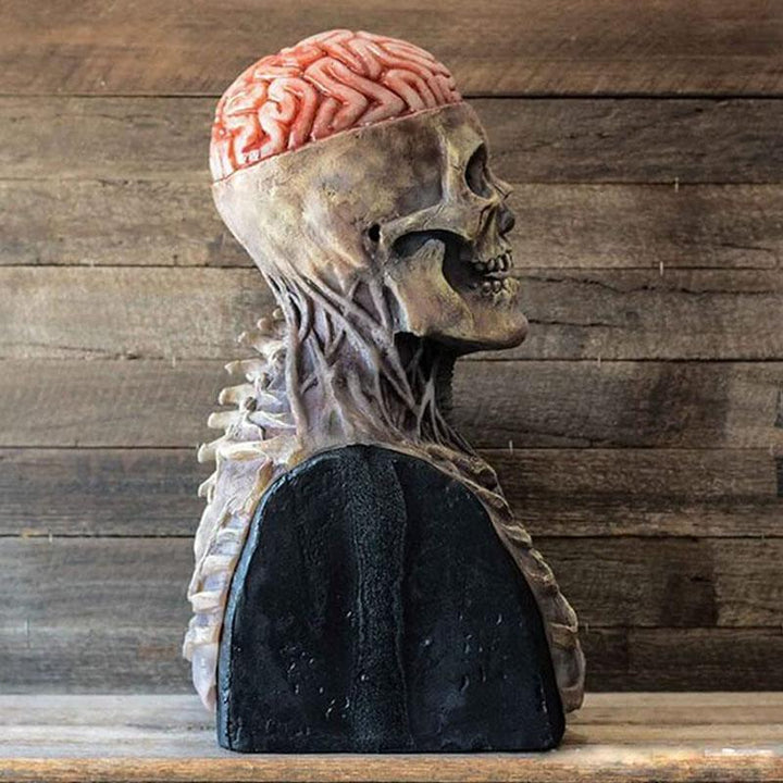 "Skrämmande unisex latex skelettmask för Halloween, realistisk design med markerade konturer och spöklikt uttryck."