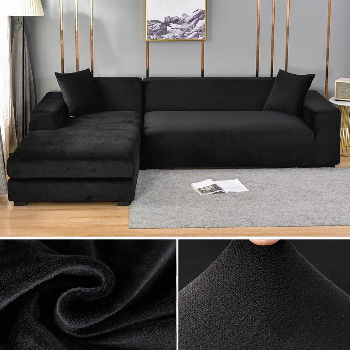 Sofföverdrag i stretchmaterial som skyddar soffan mot fläckar och slitage