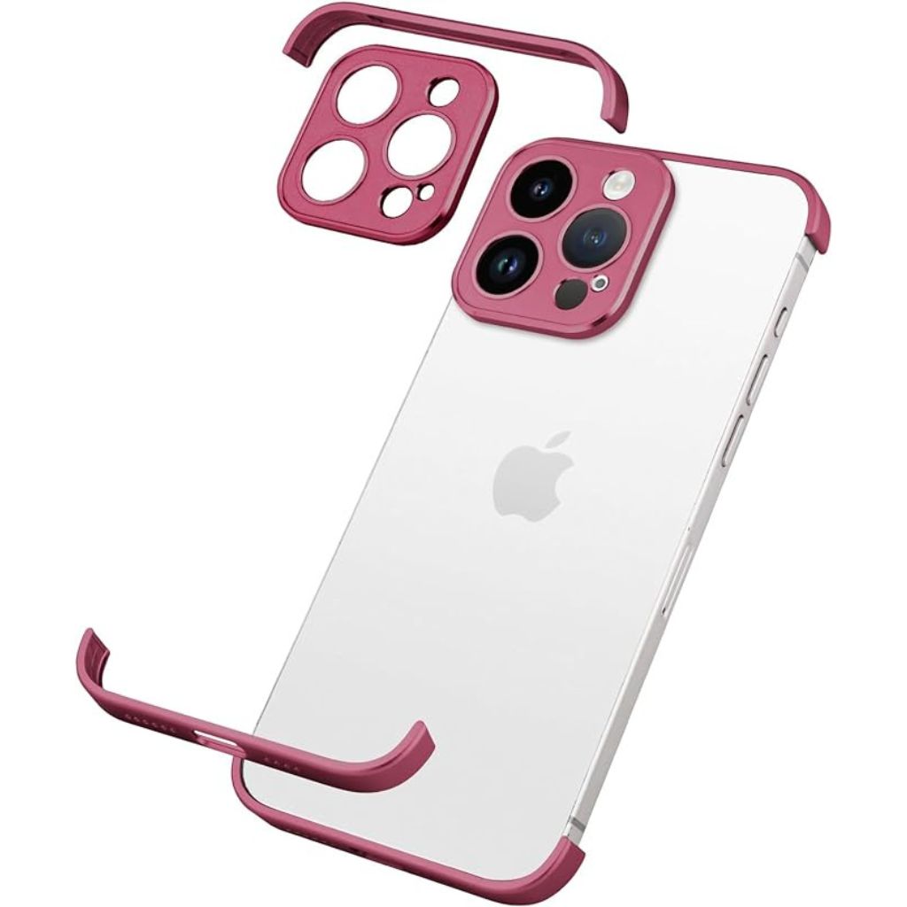 Minimalistiskt slimmat mobilskal i metall för iPhone sett bakifrån