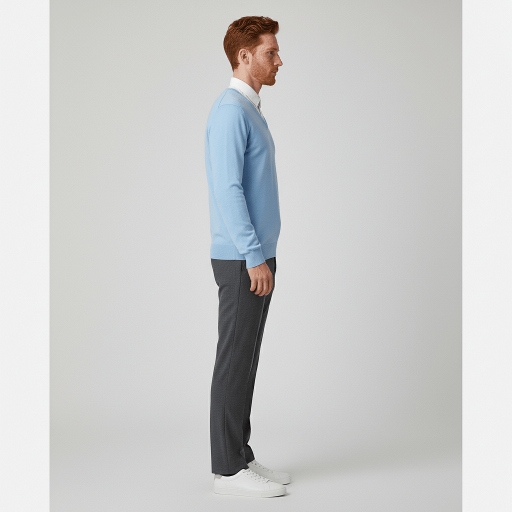 Bekväm och stilren slim fit v-ringad herrtröja. Perfekt för både vardag & kontor.