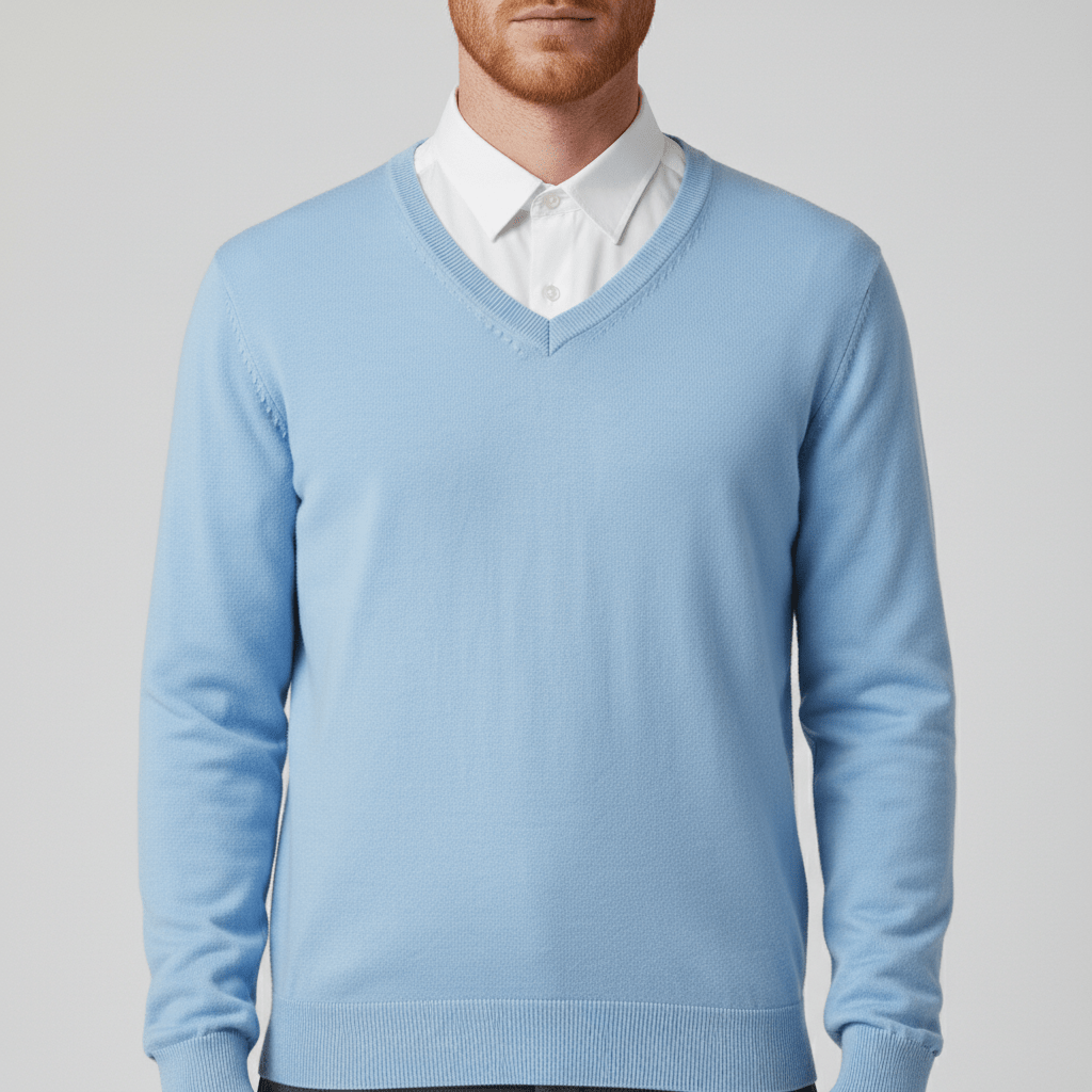 Samuel slim fit v-ringad herrtröja. Stickad och bekväm för en skarp herrmode-look.