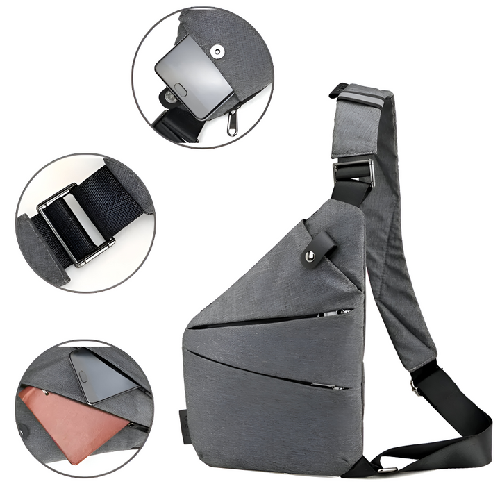 Urban anti-tjuv axelväska för män, idealisk som diskret resväska eller daglig cross body.