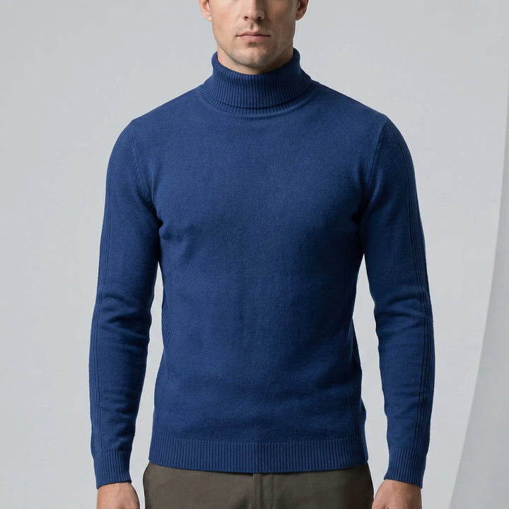 Herrpolotröja Mason, stickad i smal passform. Ett mångsidigt vardagsplagg för en elegant och modern stil.
