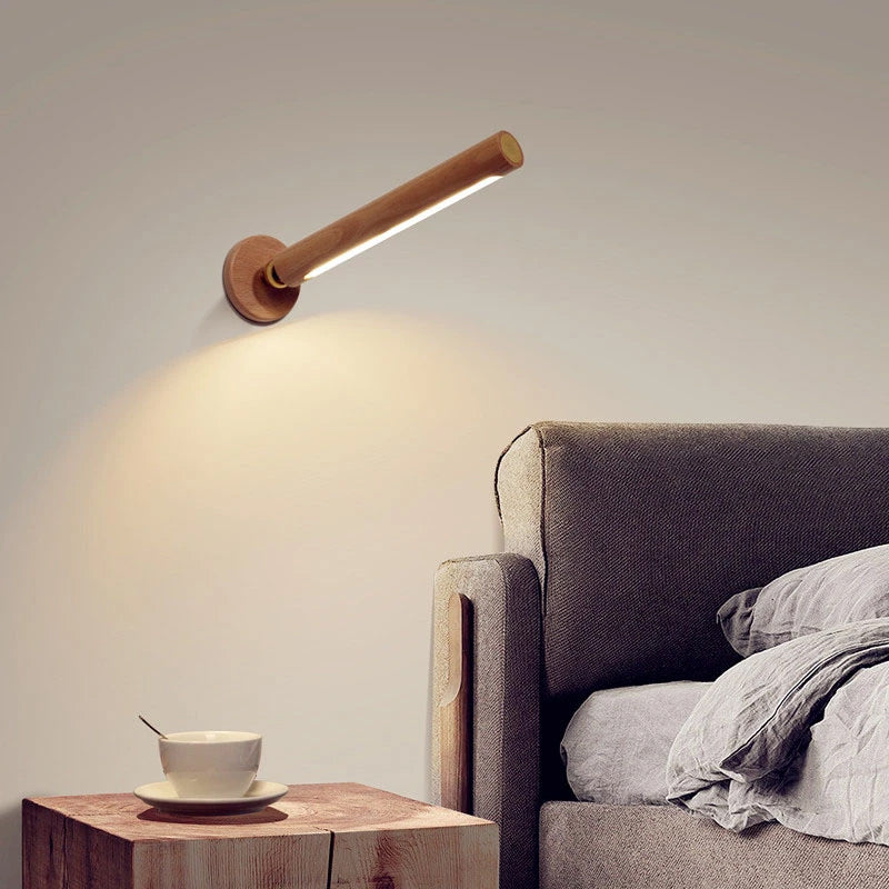 Smart 360° vägglampa i trädesign med justerbar styrka, elegant och bärbar, perfekta för modern heminredning.