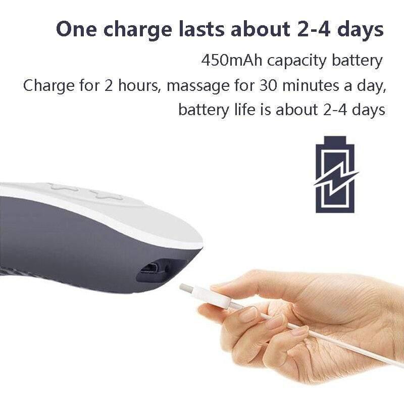Visning av USB-laddning och batterikapacitet för massageapparaten