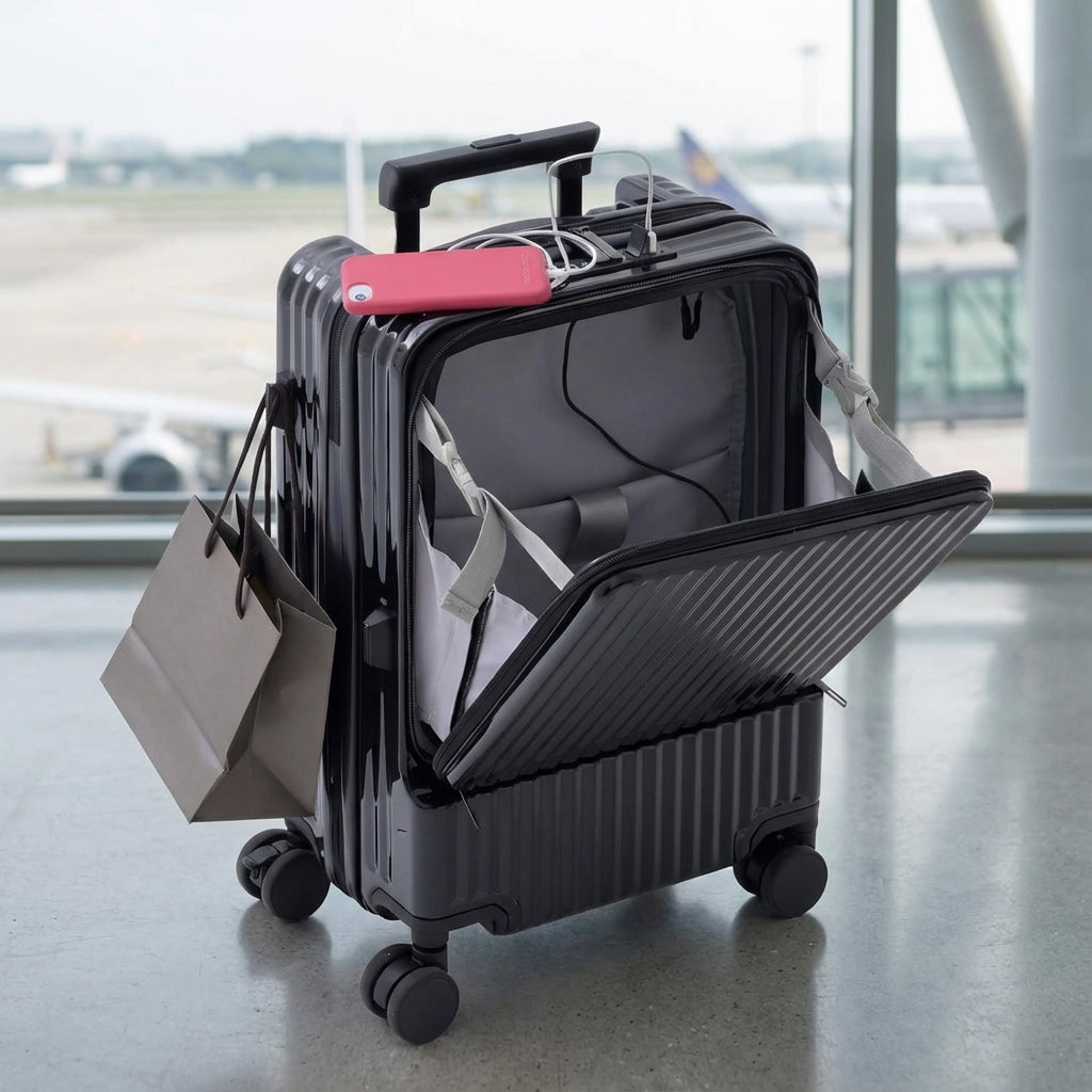 Smart kabinkoffert CarryNex med frontöppning för enkel åtkomst. Perfekt handbagage för organiserade resor.