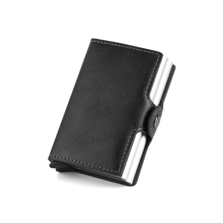 Mäns smart RFID-blockerande plånbok i brunt läder, stilren design, kompakt och rymlig.