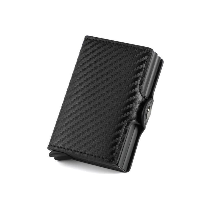 Mäns smart RFID-blockerande plånbok i brunt läder, stilren design, kompakt och rymlig.