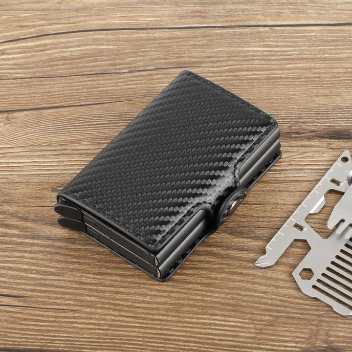 Mäns smart RFID-blockerande plånbok i brunt läder, stilren design, kompakt och rymlig.
