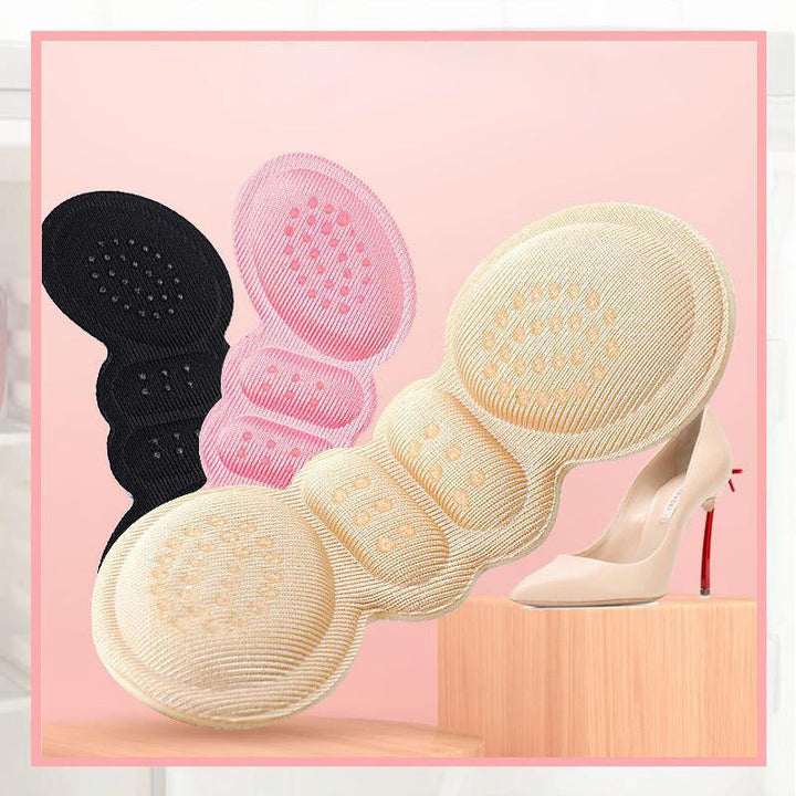 Smärtlindrande självhäftande hälkudde för skor unisex i beige, svart och rosa, motverkar skoskav, flera färger.