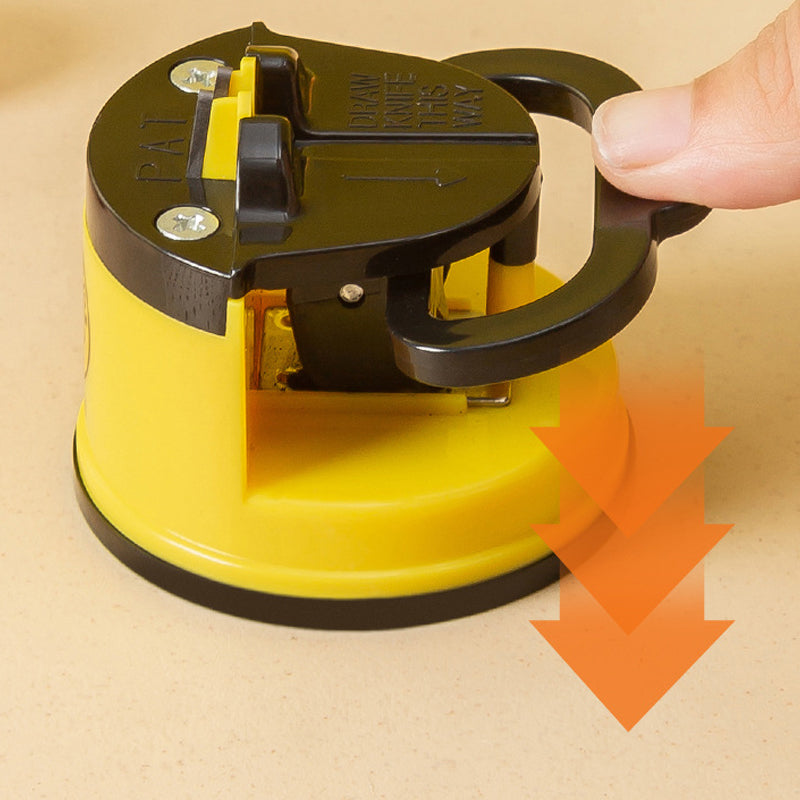Smidig köksknivslipare med stark sugkopp i färgglad design för effektiv, säker slipning och skärpa med endast 3 svepningar.