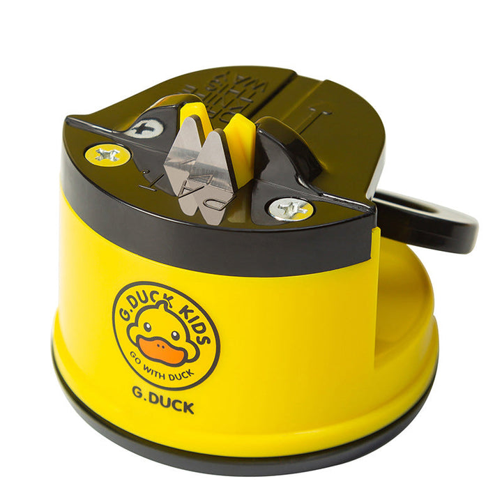 Smidig köksknivslipare med stark sugkopp i färgglad design för effektiv, säker slipning och skärpa med endast 3 svepningar.