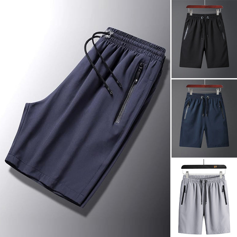 "Snabbtorkande herrshorts för stranden med sportlinjeformad design, fantastisk elasticitet och ventilerande material."