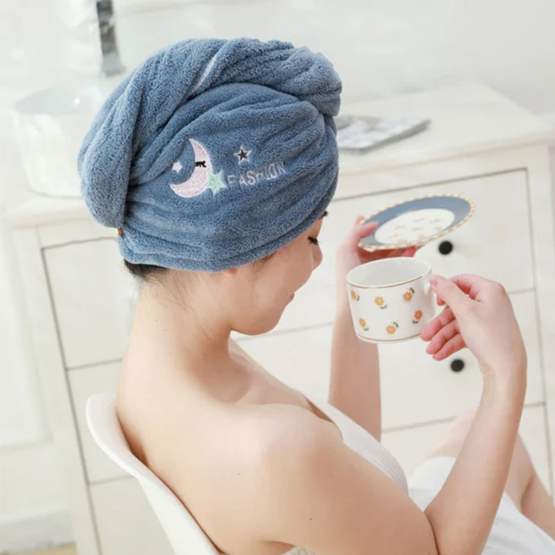 "Snabbtorkande mikrofiber handduksmössa i rosa, superabsorberande och frizz-minskande, perfekt för alla hårtyper."