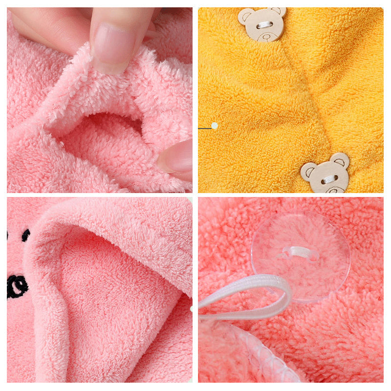 "Snabbtorkande mikrofiber handduksmössa i rosa, superabsorberande och frizz-minskande, perfekt för alla hårtyper."