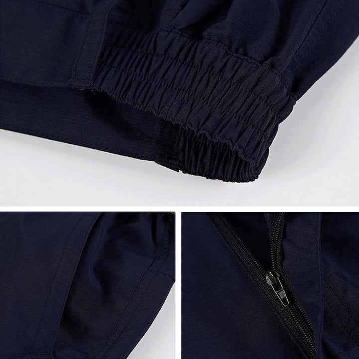 Snabbtorkande sportshorts för män, justerbart bälte, grå färg, elastiskt tyg, vattentäta för träning och fritid.