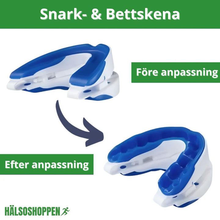 Snarkskena, en andningshjälp för att eliminera snarkning och garantera tysta, ostörda nätter.