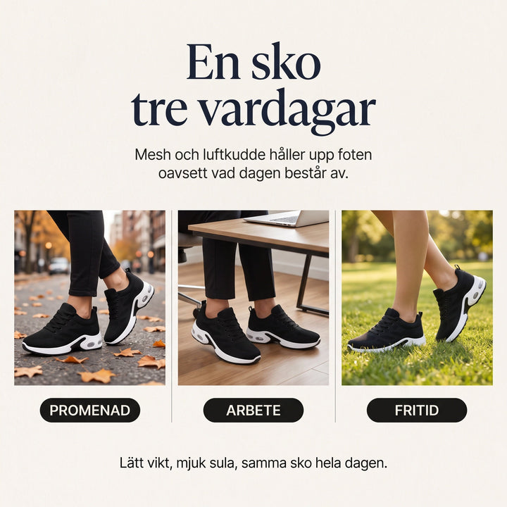Beiga dam sneakers med bekväm luftkudde för vardag och promenad