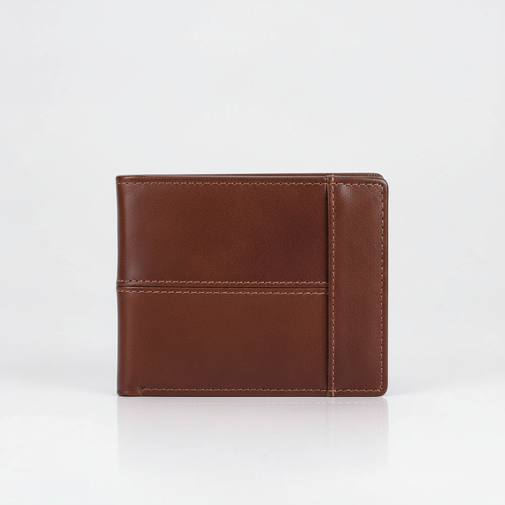 Klassisk bifold herrplånbok i läder, en stilren accessoar som passar till all herrmode.