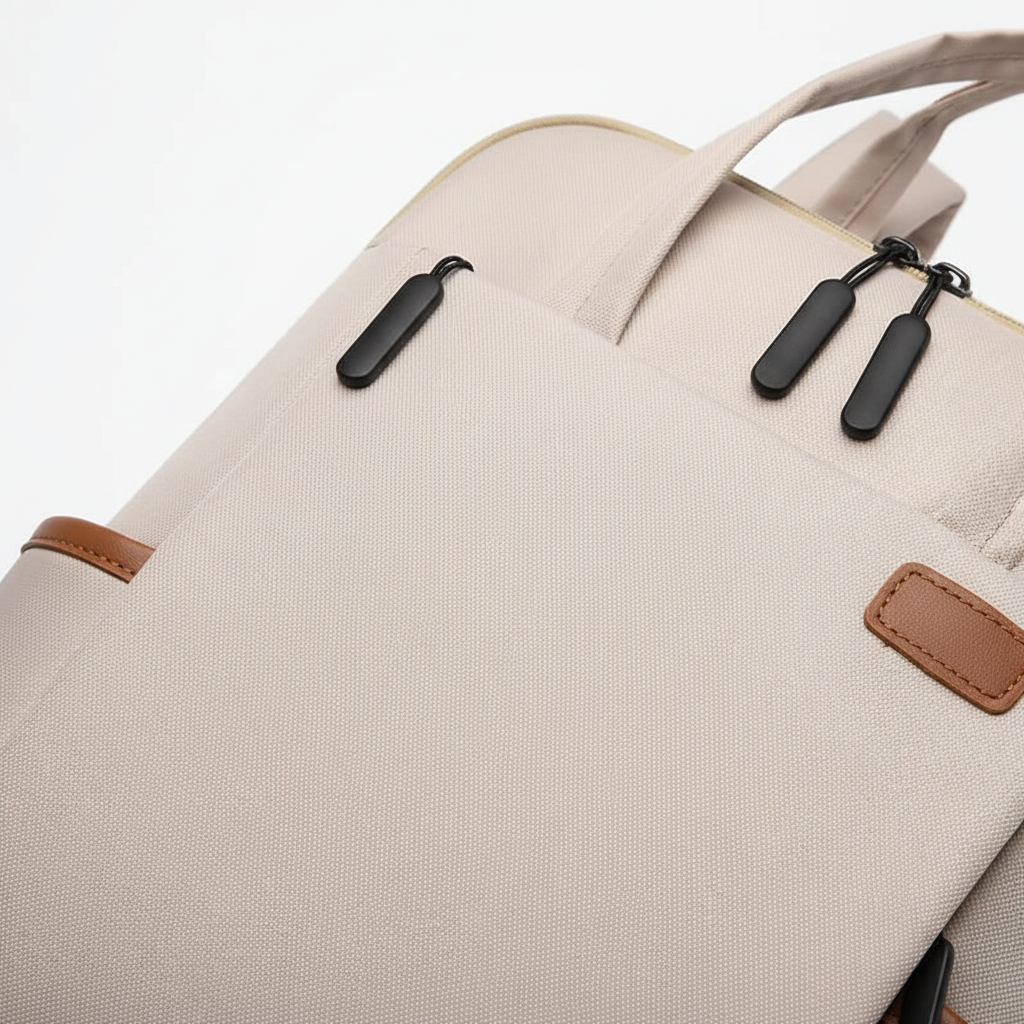 Unisex SafeGuard ryggsäck buren på ryggen, visar komfort och stil för vardag och pendling. Vattentät design.