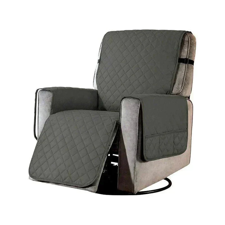 Grått sofföverdrag i mjukt stretchtyg, perfekt hemtextil för soffa.