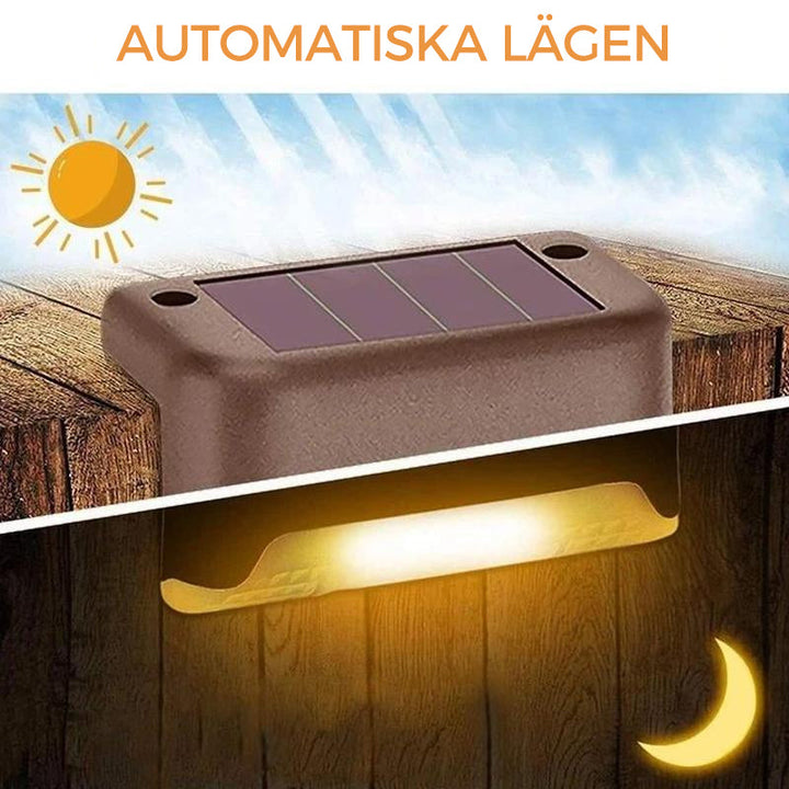 Soldrivna vattentäta utomhuslampor med varmt sken, stilren design för trädgård och uteplats, enkel installation
