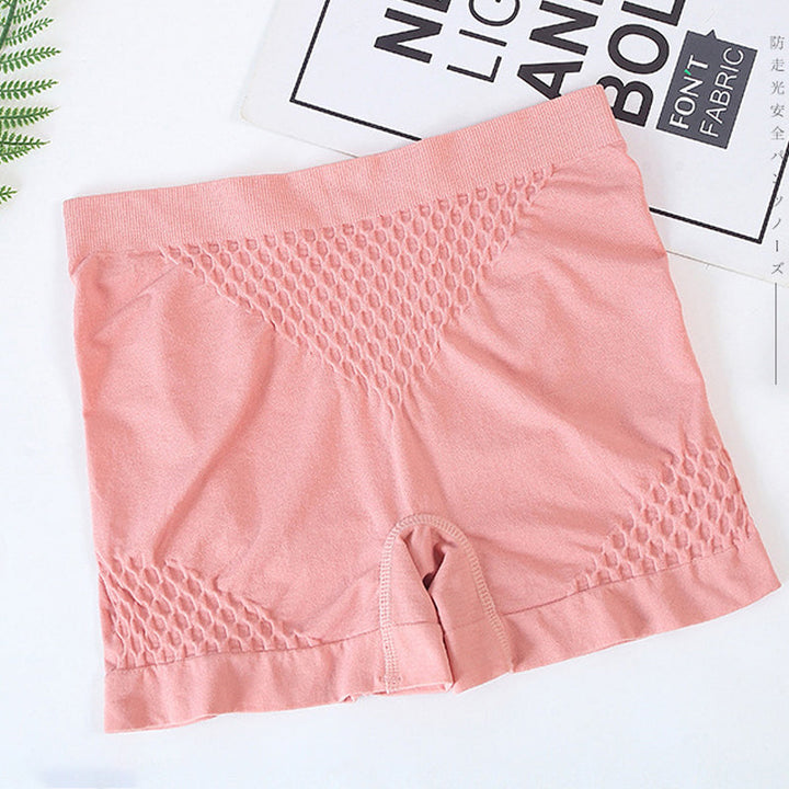 Sömlösa boxers för kvinnor i rosa med magstöd, hög midja och bekväm passform.
