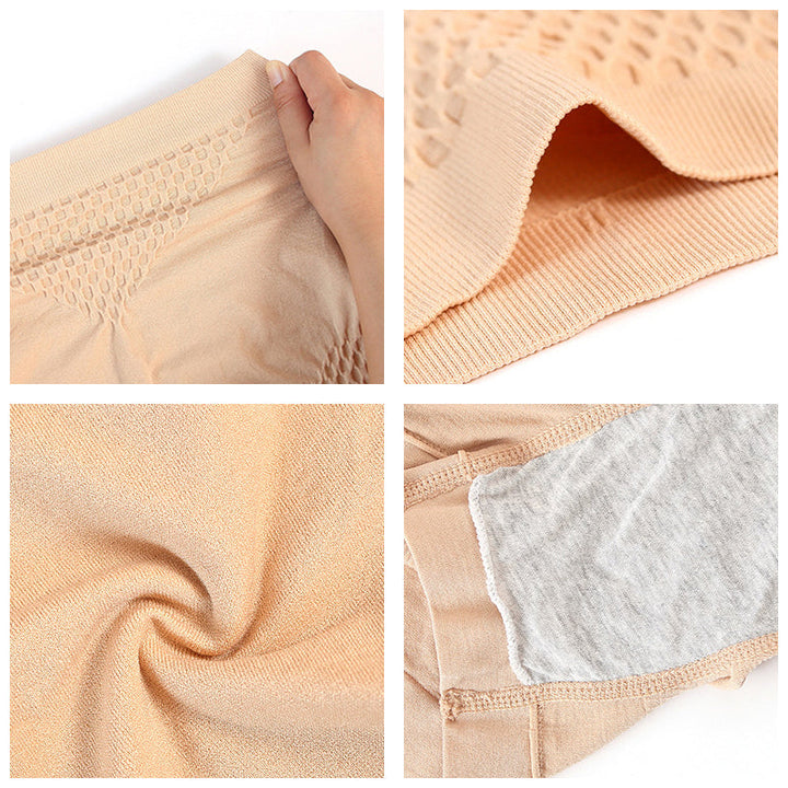 Sömlösa boxers för kvinnor i rosa med magstöd, hög midja och bekväm passform.