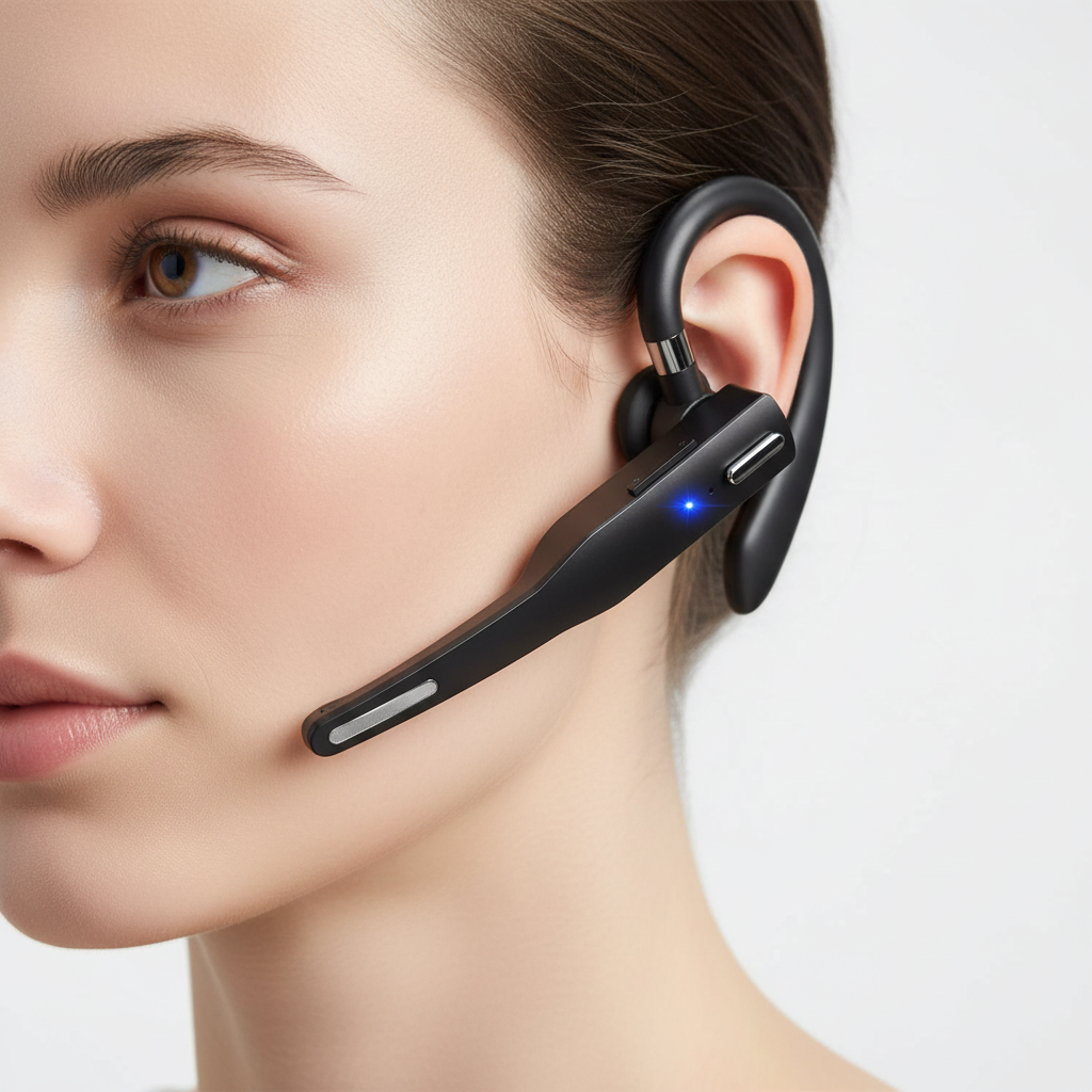 Trådlöst Bluetooth-headset för kontor med mikrofon. Idealiskt för samtal och online-möten, SoundMate.