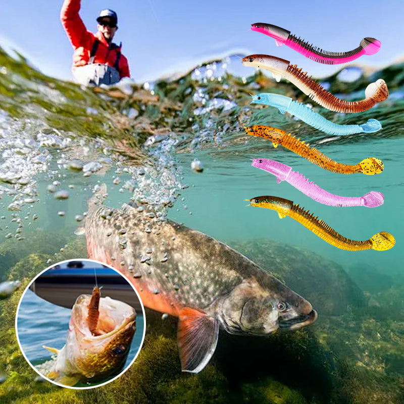 Sportfiskebete med paddelsvans för livsliknande simning, realistiska detaljer, perfekt för abborre och öring.