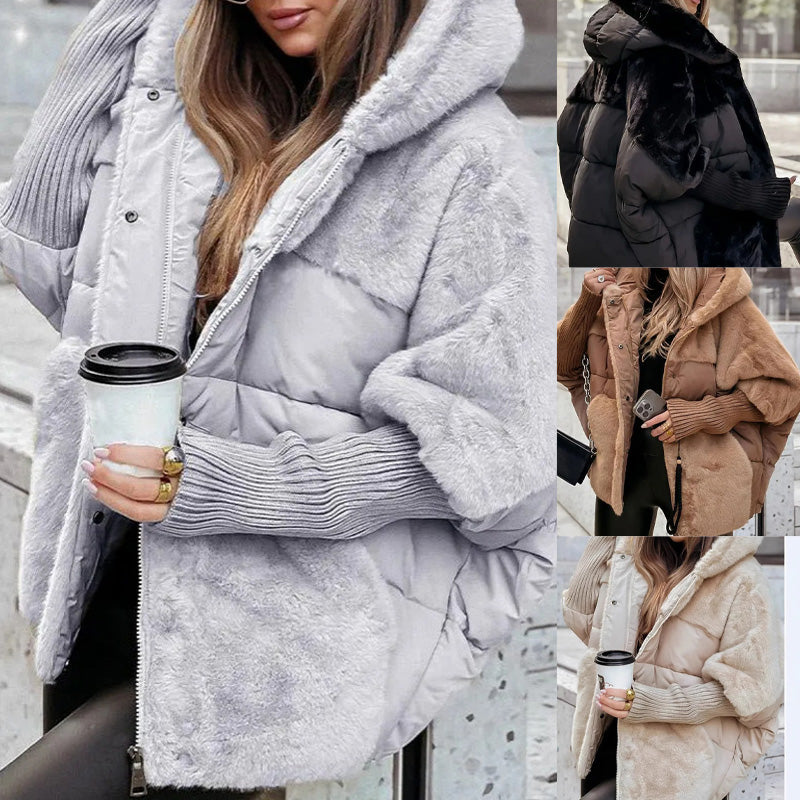 Närbild på huva och detaljer på damjacka Kaileigh för vintermode