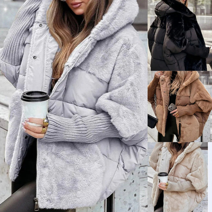 Närbild på huva och detaljer på damjacka Kaileigh för vintermode