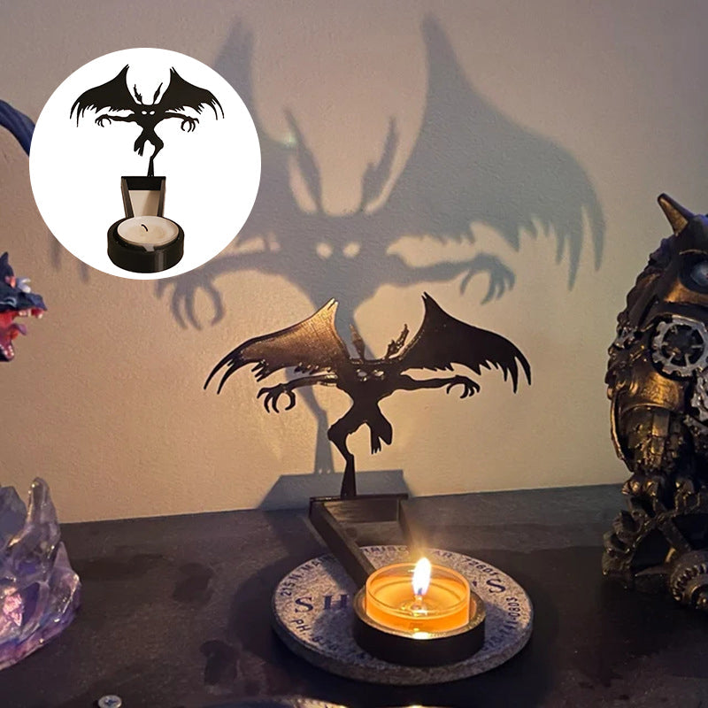 "Stämningsfull unisex Halloween skuggdekoration i rostfritt stål, perfekt för mystisk belysning i mörka rum."