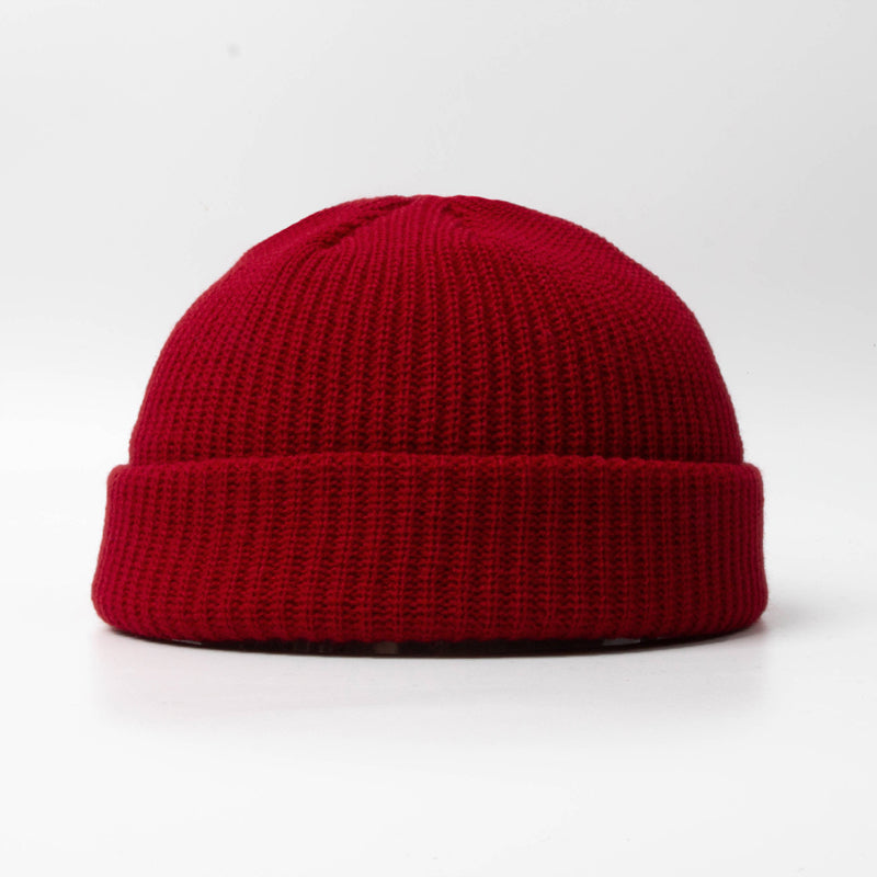 Värmande stickad mössa för män, kupolform, rullad kant, flera färgalternativ, perfekt för höst och vinter, snygg design.