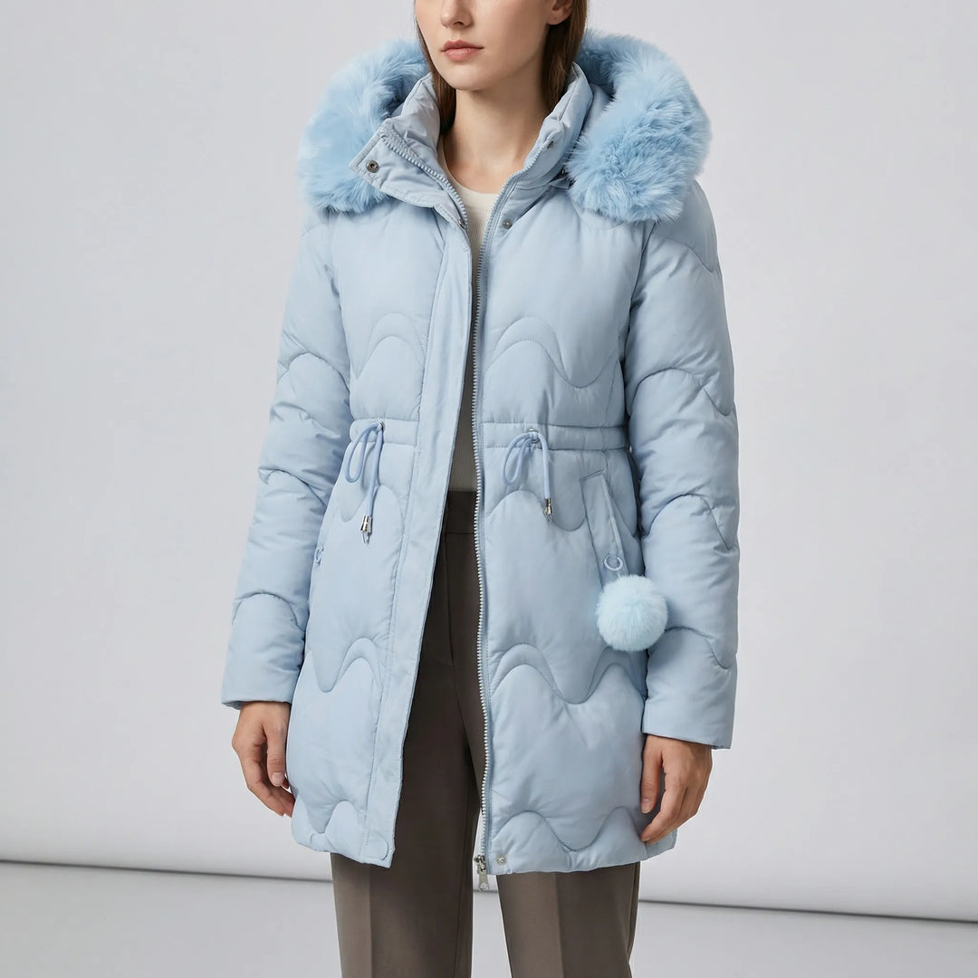 Praktiska fickor på Dam Victoria parka, en varm och funktionell vardagsjacka för höst och vinter.