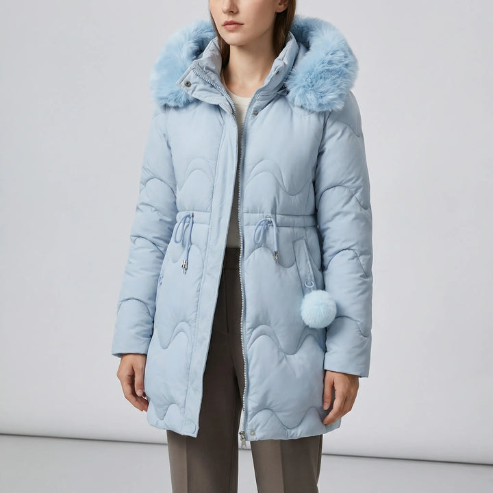 Praktiska fickor på Dam Victoria parka, en varm och funktionell vardagsjacka för höst och vinter.
