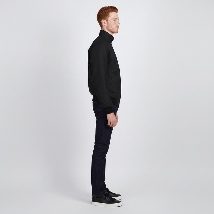 Beige figursydd Harringtonjacka Xavier, en elegant och snygg herrjacka för vardag och kontor.