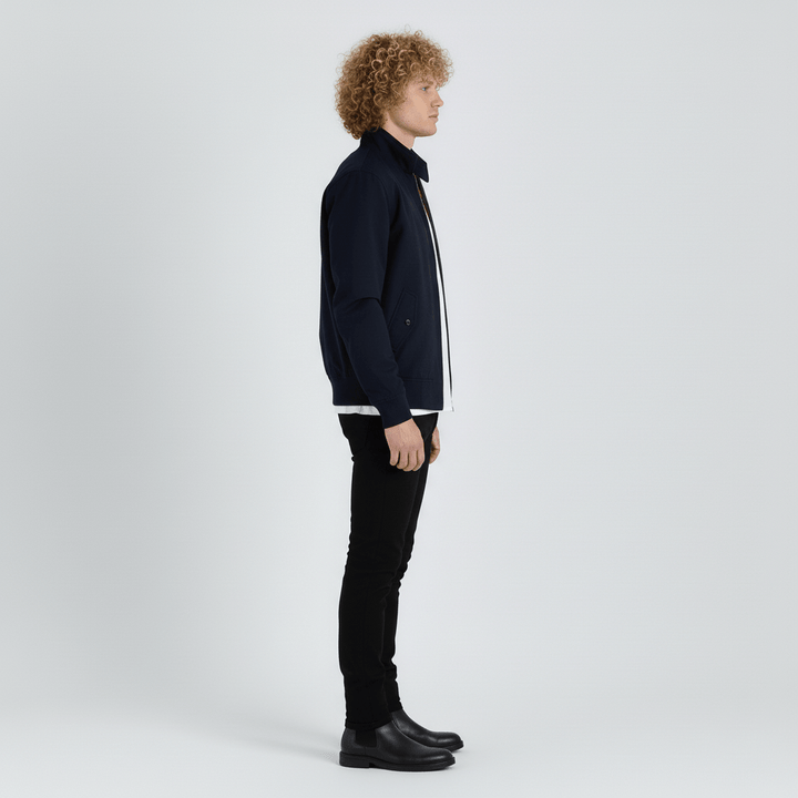 Elegant kontorsjacka för män: Figursydd Harringtonjacka Xavier, stilren för affärs- och vardagsbruk.