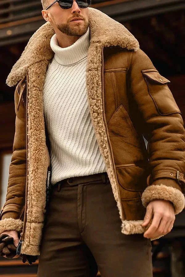 Herr vinterjacka i pilotstil. Bekväm och varm ytterkläder i casual design, perfekt för kalla dagar.