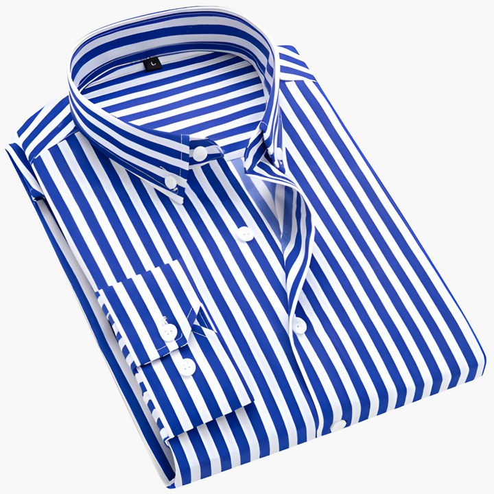 Klassisk herrskjorta, randig design. Långärmad skjorta med bekväm passform för en smart och stilren look.