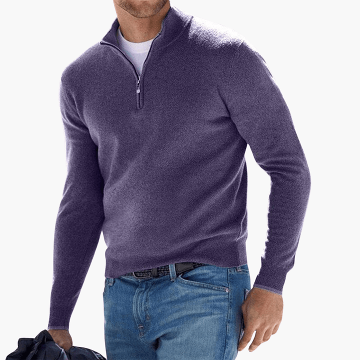 Trendig herrtröja med dragkedja för casual mode och en flexibel stil.