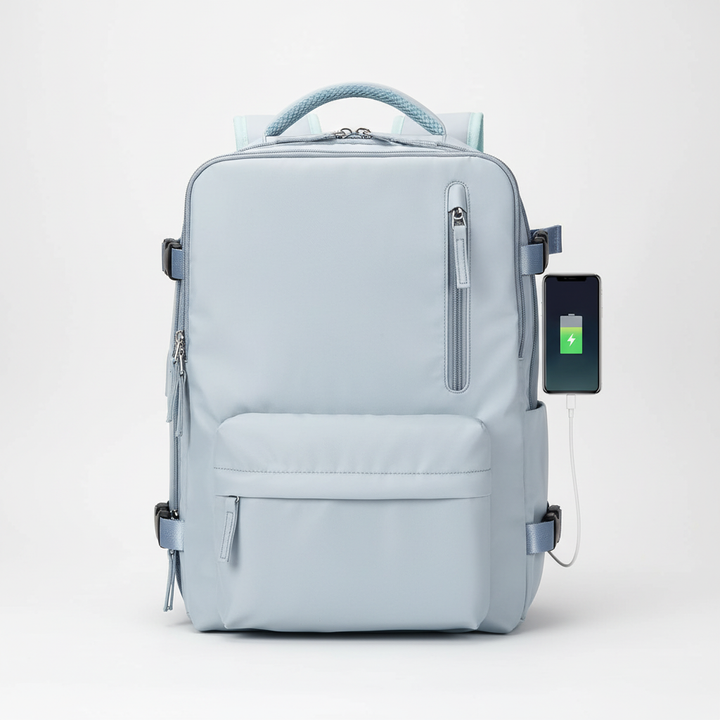 Multifunktionell väska för laptop, adapter och dokument – en komplett lösning.
