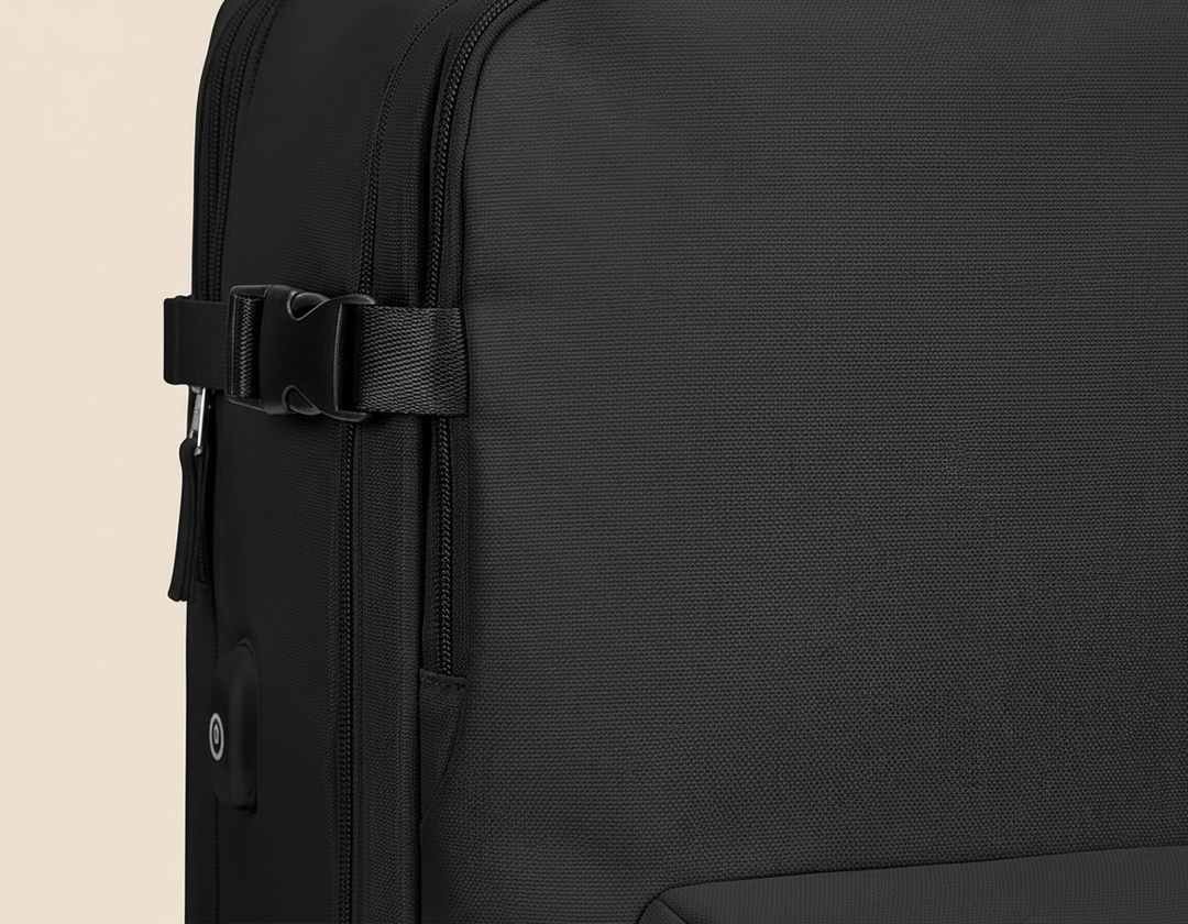 Unisex laptopväska med smarta fack för dator och alla nödvändiga tillbehör.