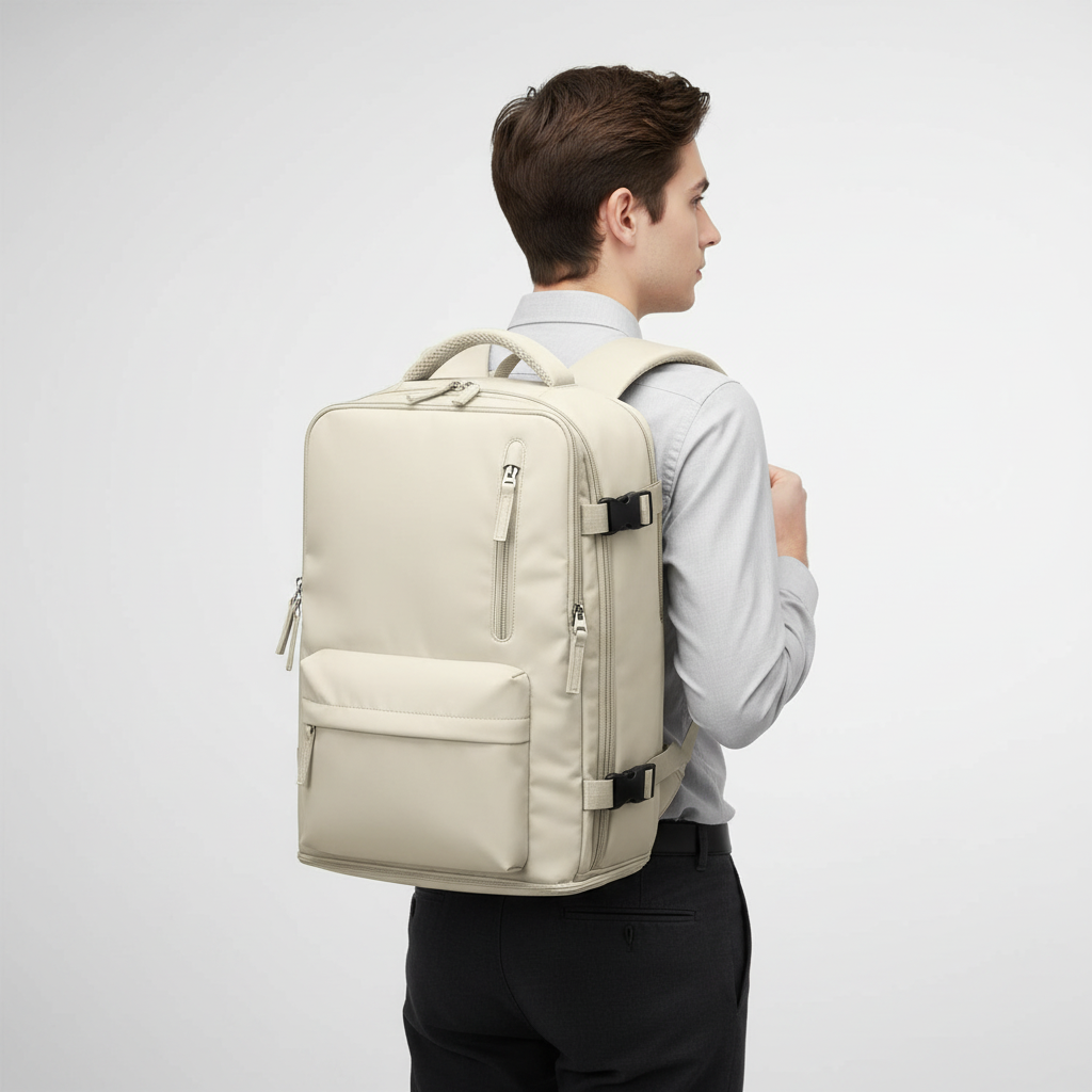 Modern kontorsväska i stilren design, passar för laptop och arbetsmaterial.
