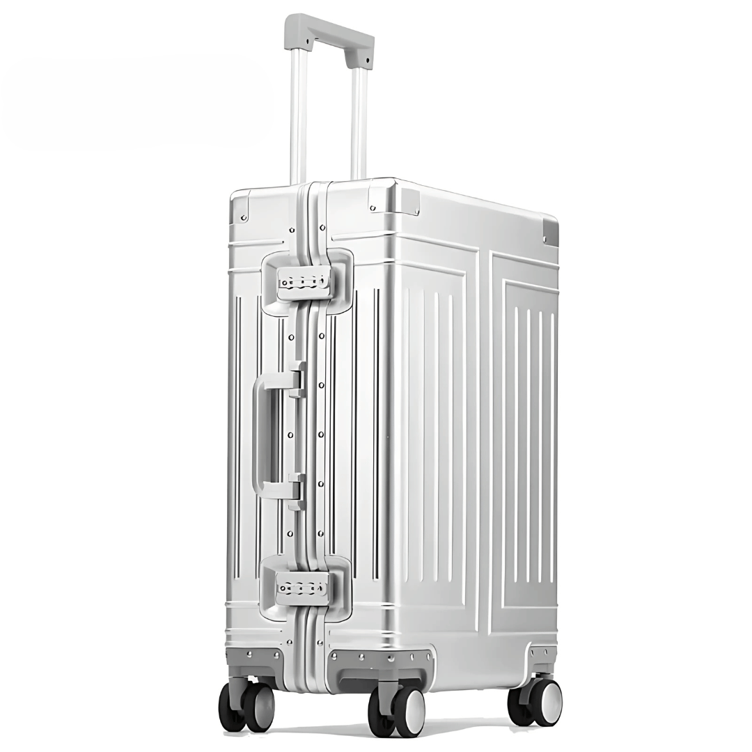 Perfekt resväska i grå/silver med TSA-lås för affärsresor eller semester. Robust & elegant.